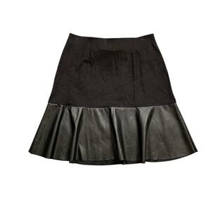 Cabi Skort Womens S Small Black Faux Leather Trim Pull On Stretch A Line Skater